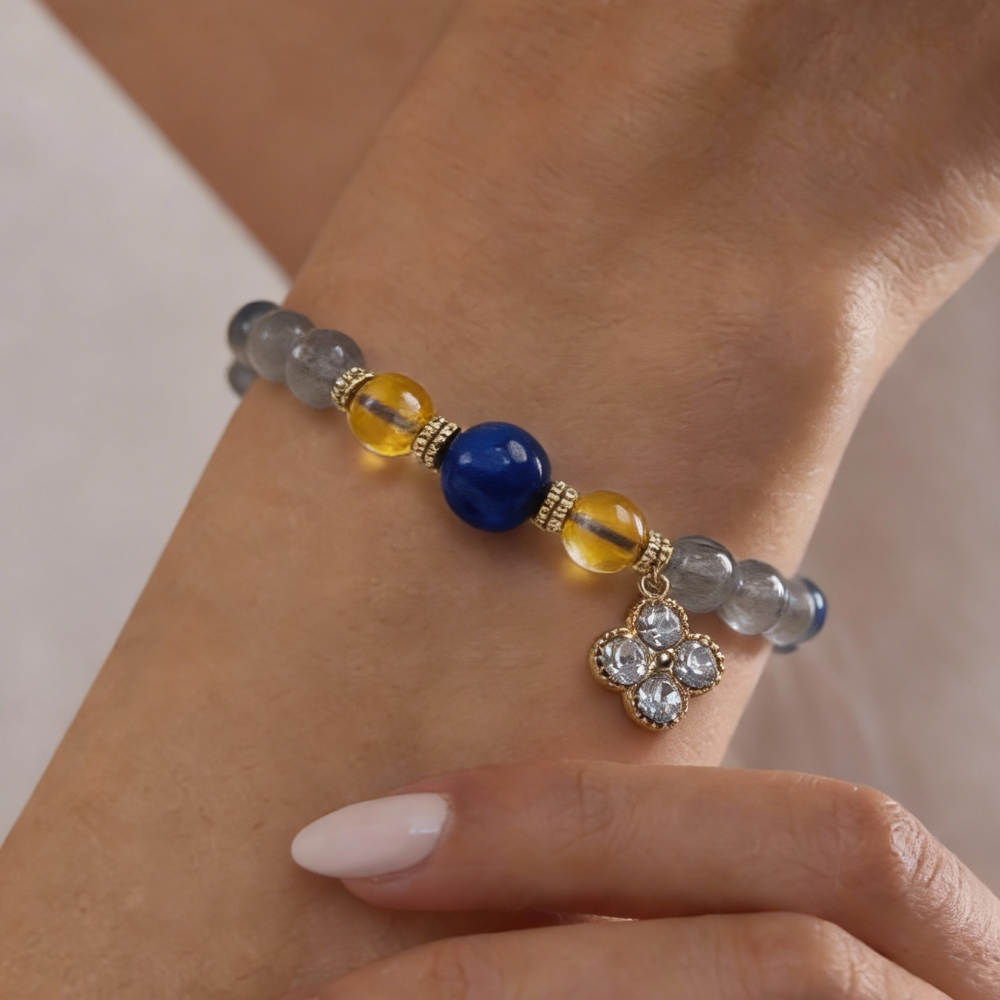 Moonstone Lapis Lazuli Citrine Balance Bracelet