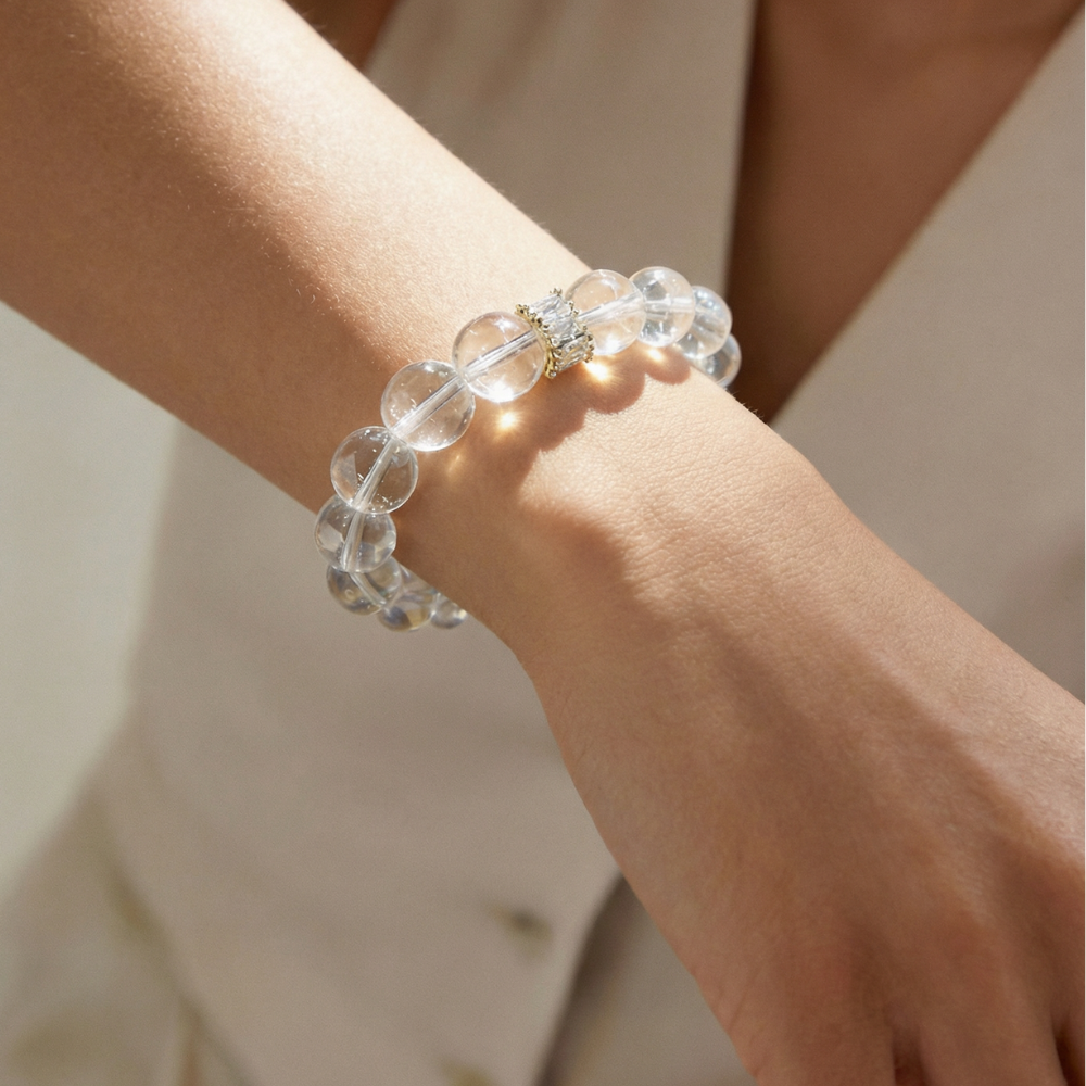 Clear Quartz Aquamarine Harmony Bracelet