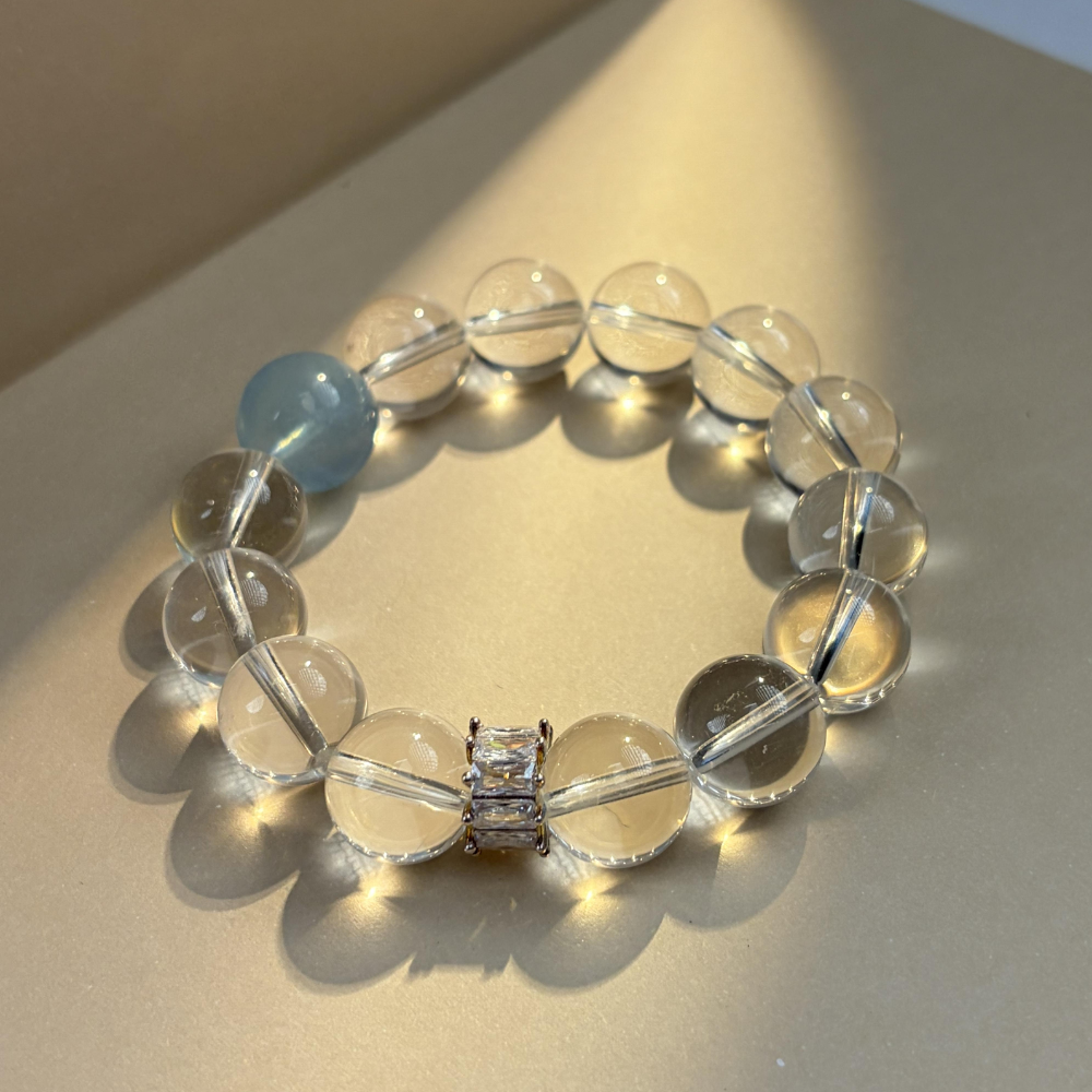 Clear Quartz Aquamarine Harmony Bracelet