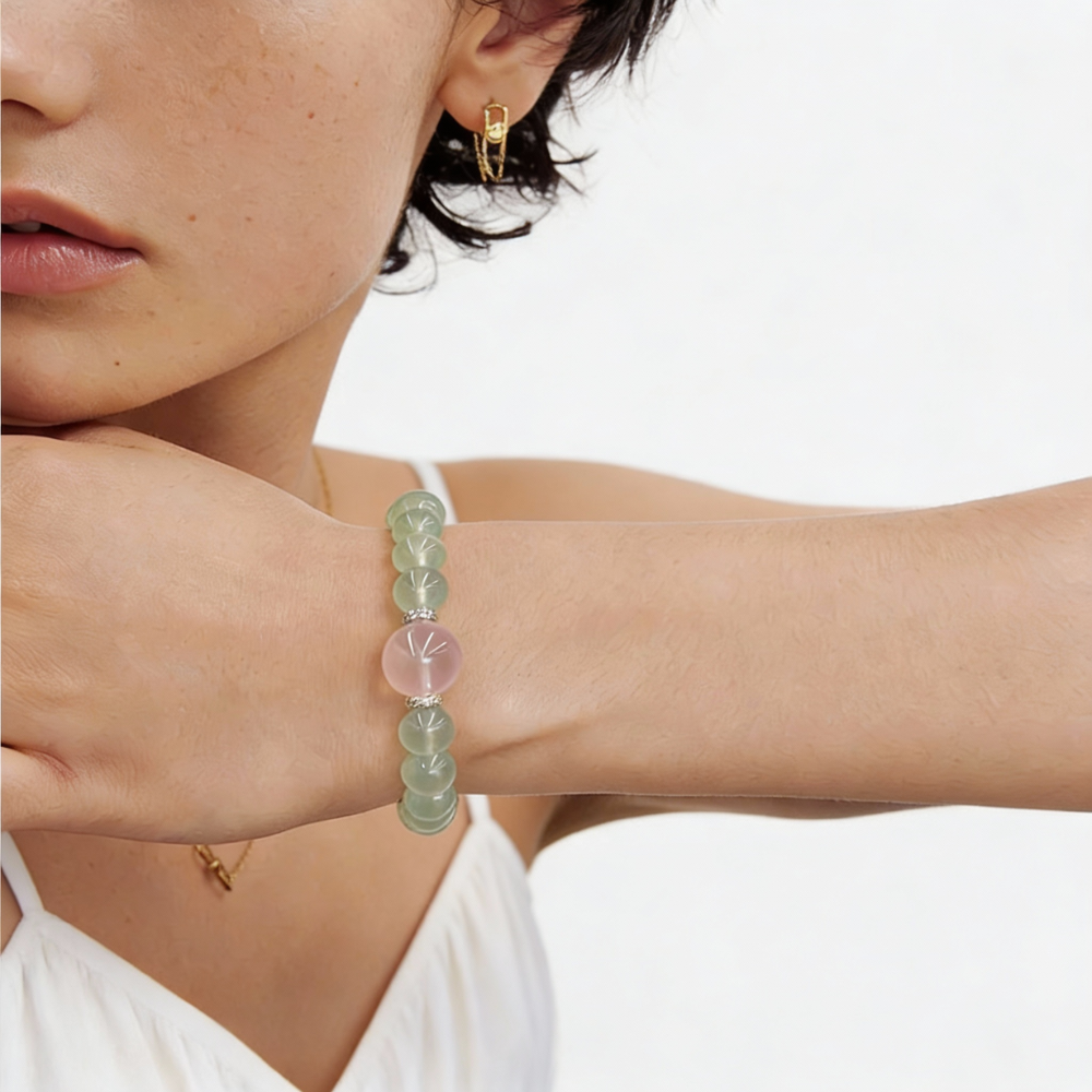 Prehnite Rose Quartz Harmony Bracelet