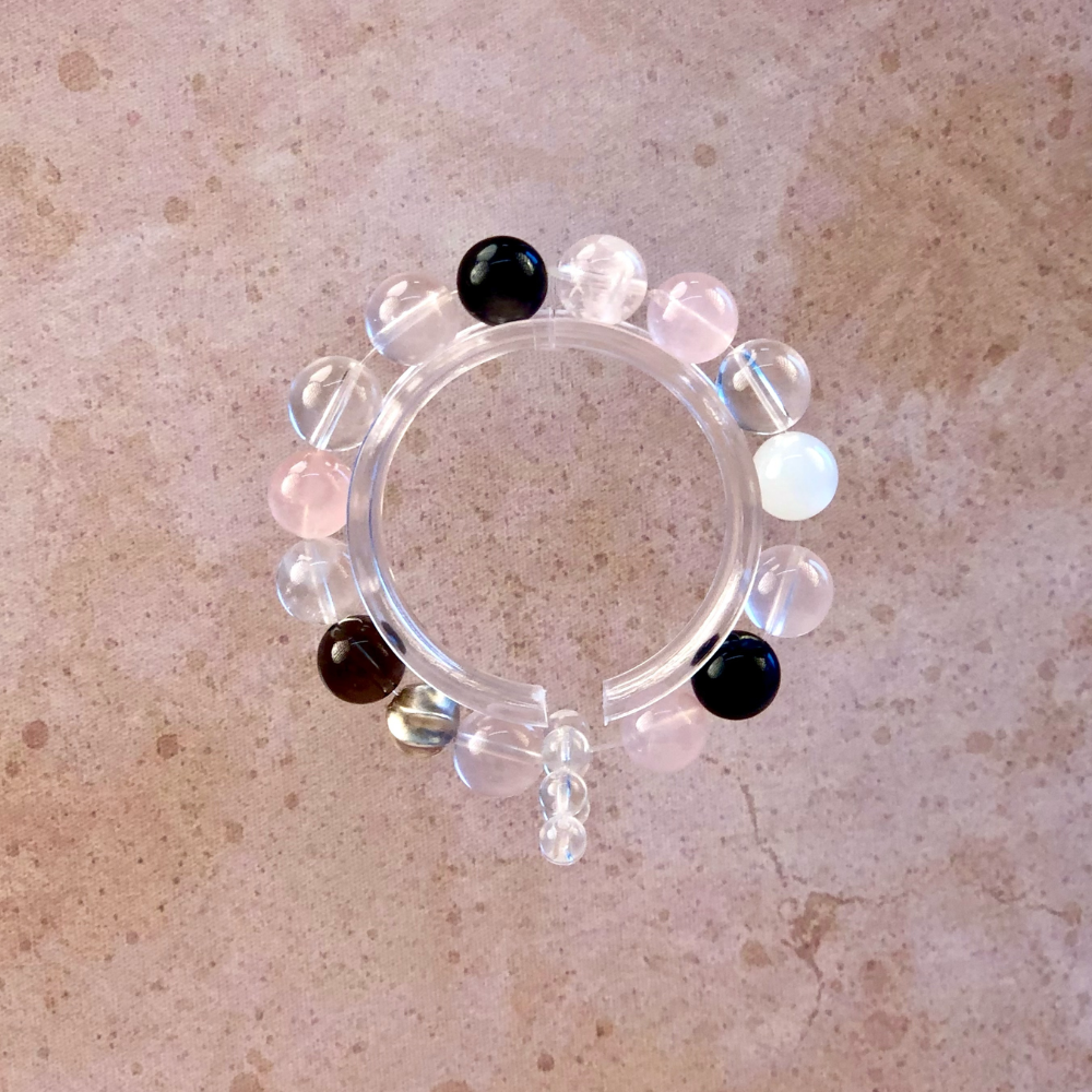 Rose Quartz Smoky Quartz Obsidian Balance Bracelet