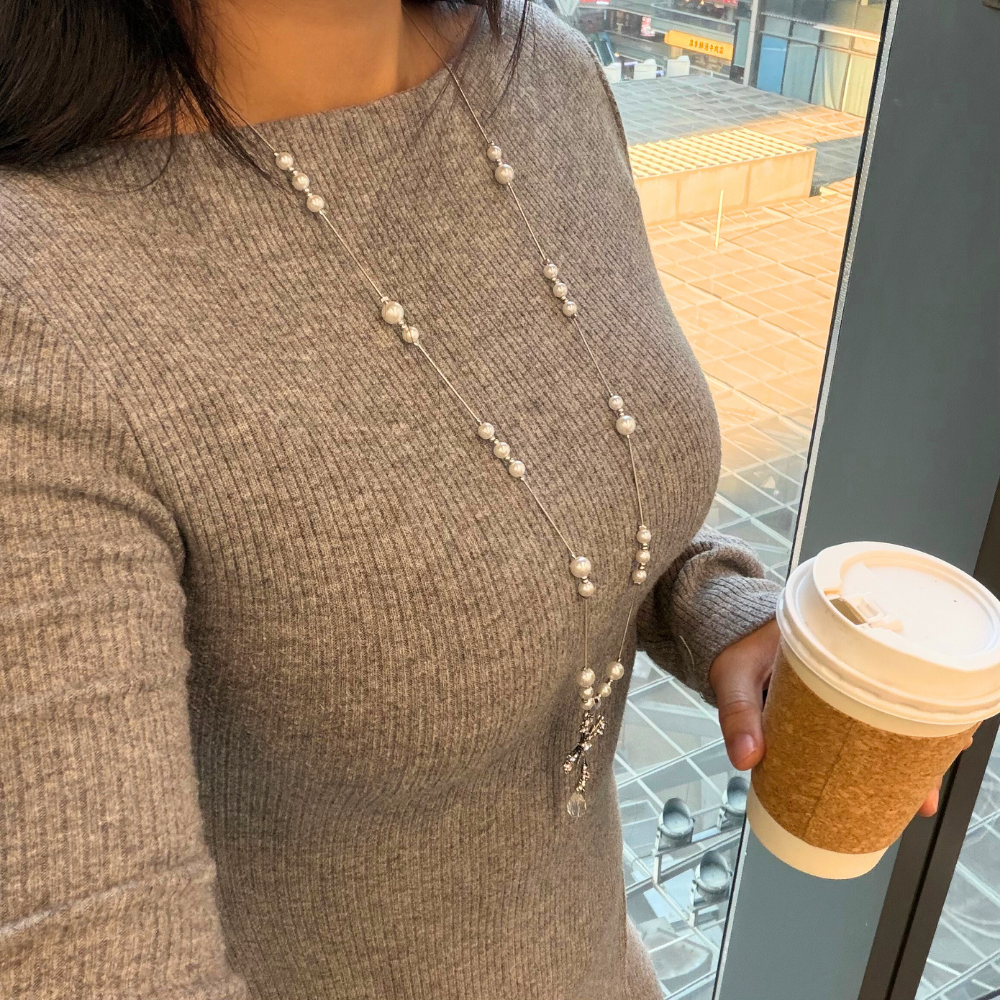 Pearl Metal Radiance Gothic Cross Necklace