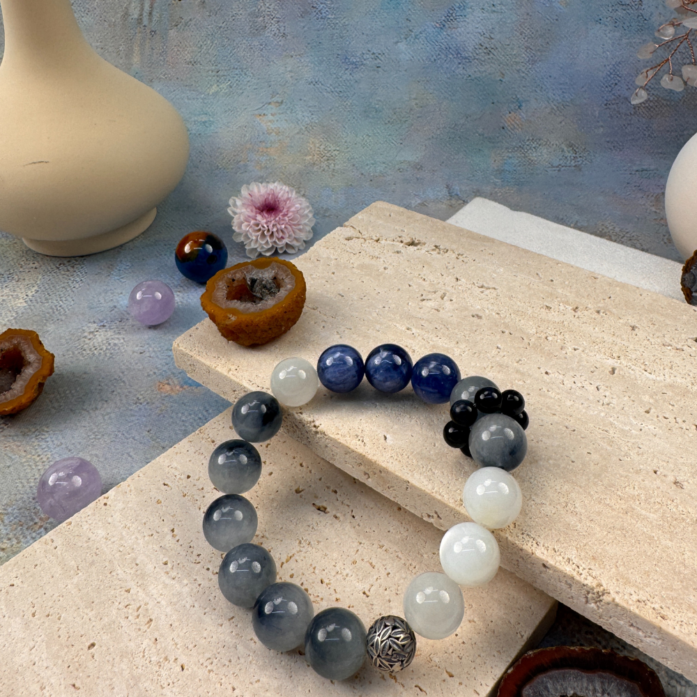Kyanite Moonstone Protection Focus Calm Bracelet