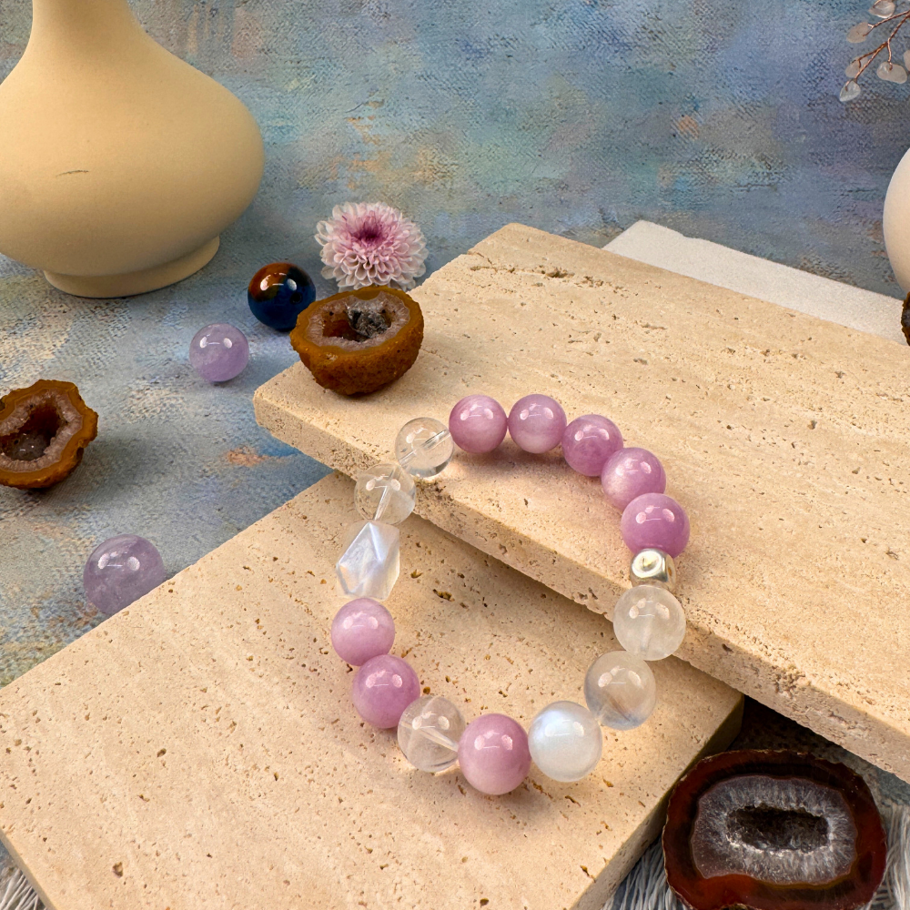 Amethyst Kunzite Moonstone Love Healing Bracelet