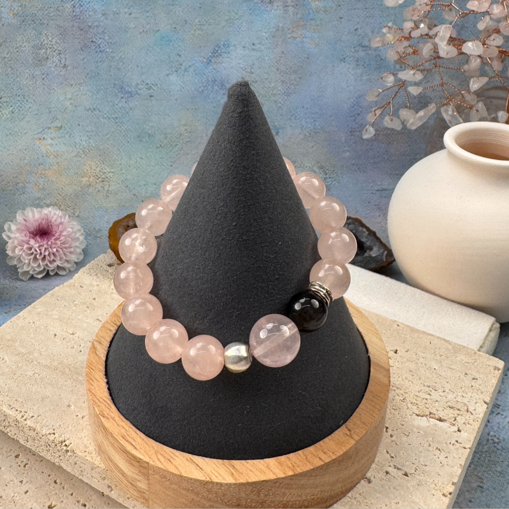 Rose Quartz Obsidian Love Protection Bracelet