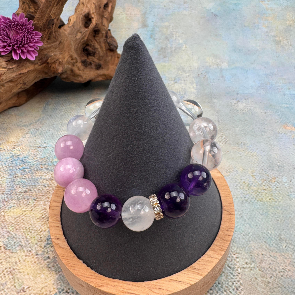 Amethyst Rose Quartz Aquamarine Harmony Bracelet