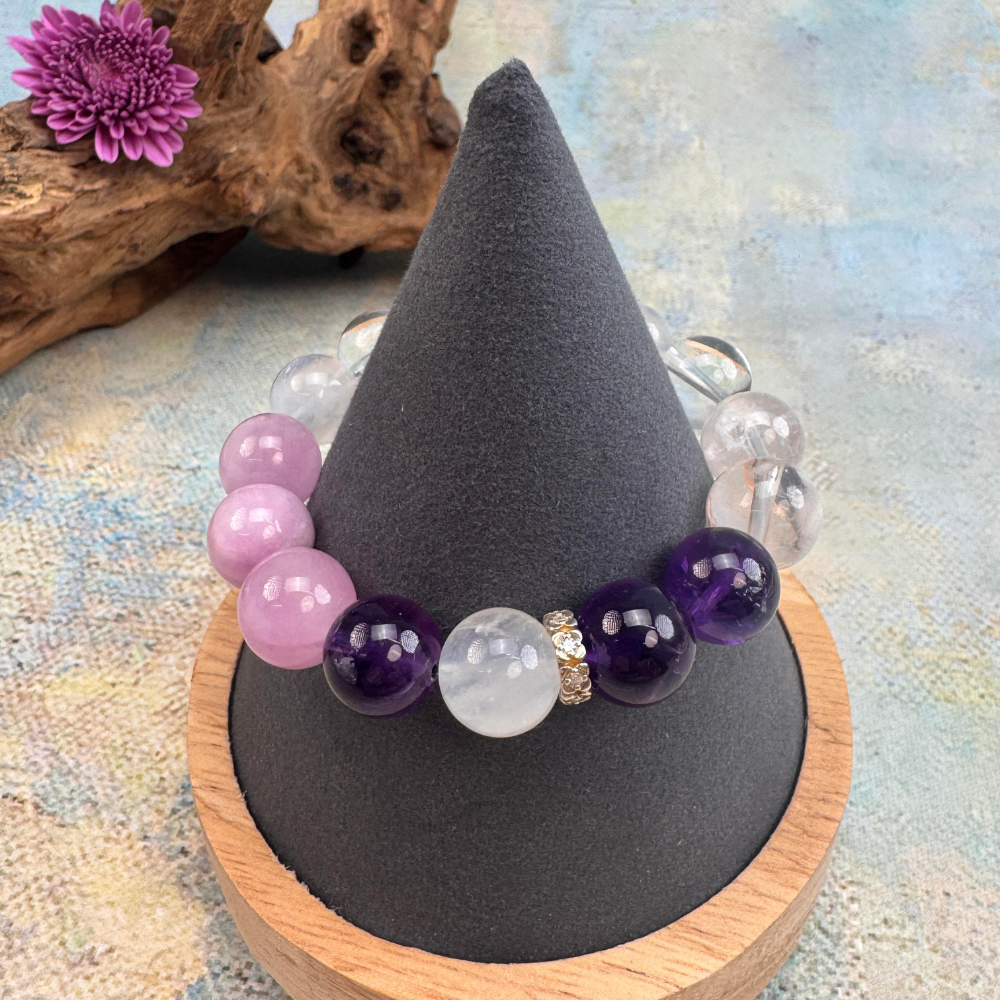 Amethyst Rose Quartz Aquamarine Harmony Bracelet