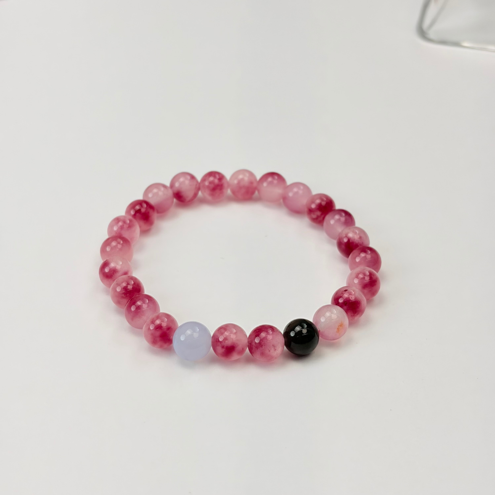 Strawberry Quartz Obsidian Love Healing Bracelet