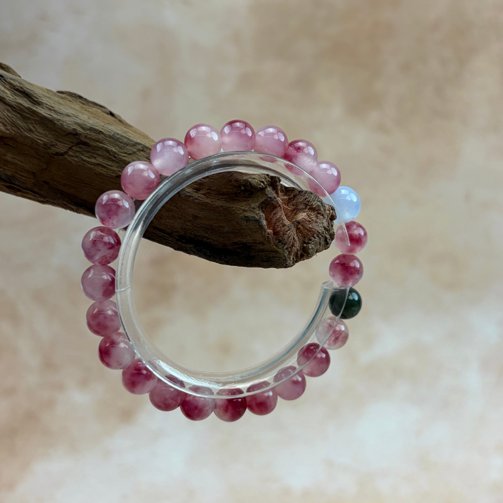 Strawberry Quartz Obsidian Love Healing Bracelet