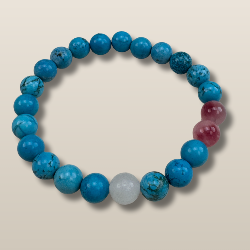 Turquoise Rose Quartz Healing Balance Protection Bracelet