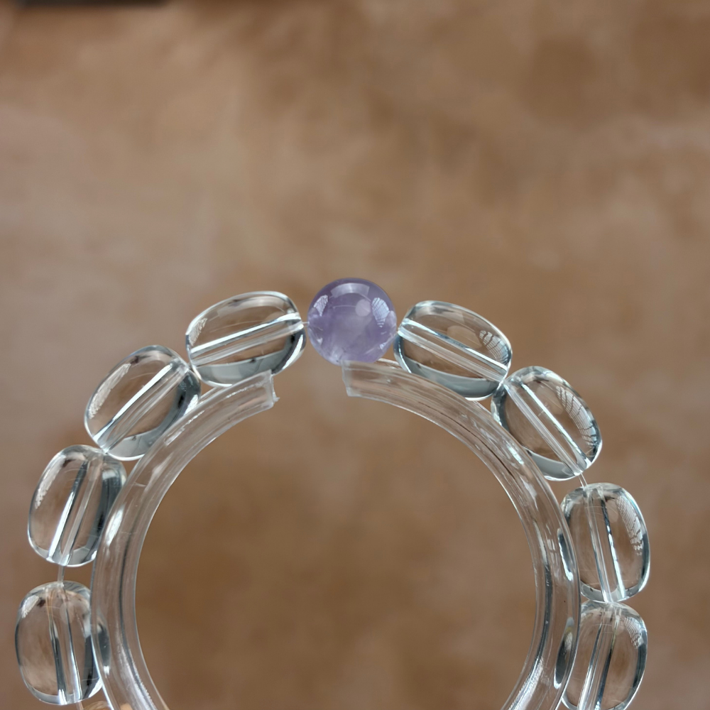 Clear Quartz Amethyst Healing Clarity Balance Energy Bracelet