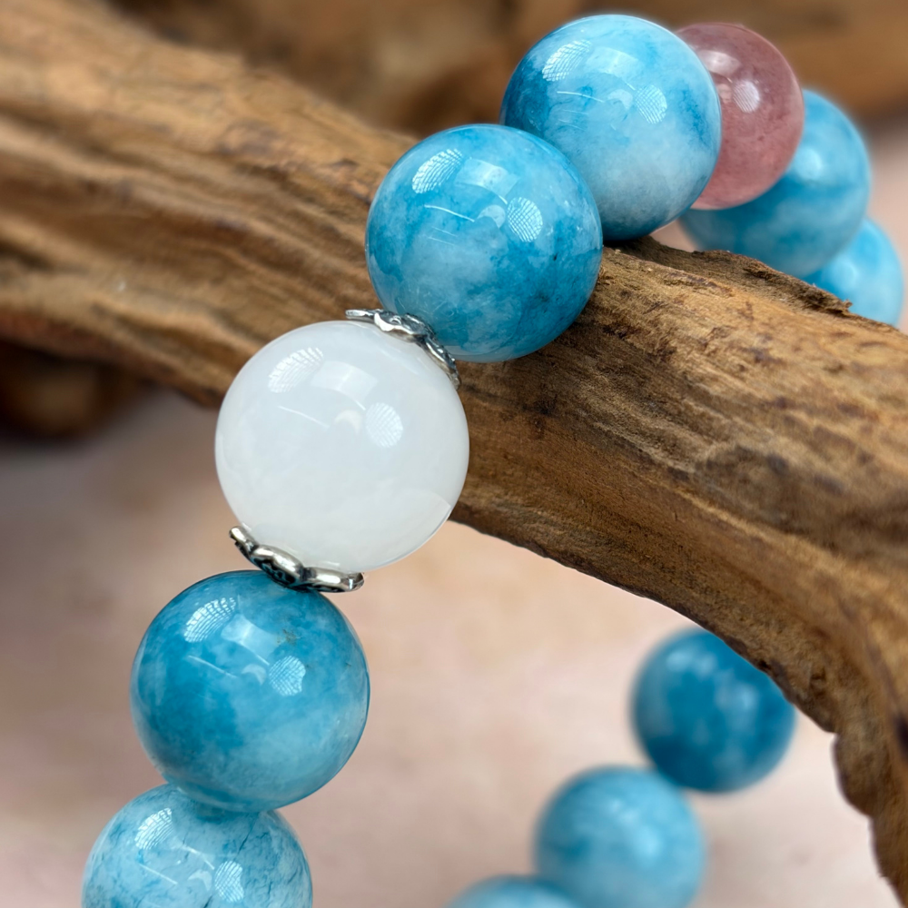 Turquoise Rose Quartz Healing Balance Protection Bracelet