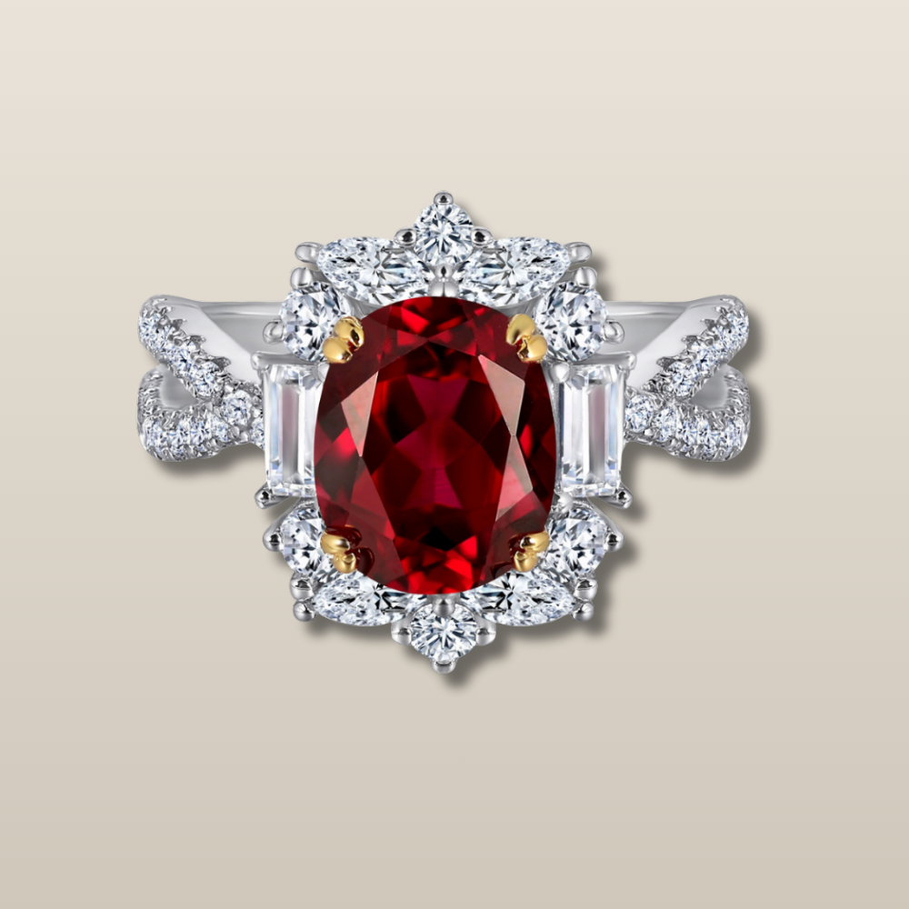 Ruby Sterling Silver Radiant Passion Ring