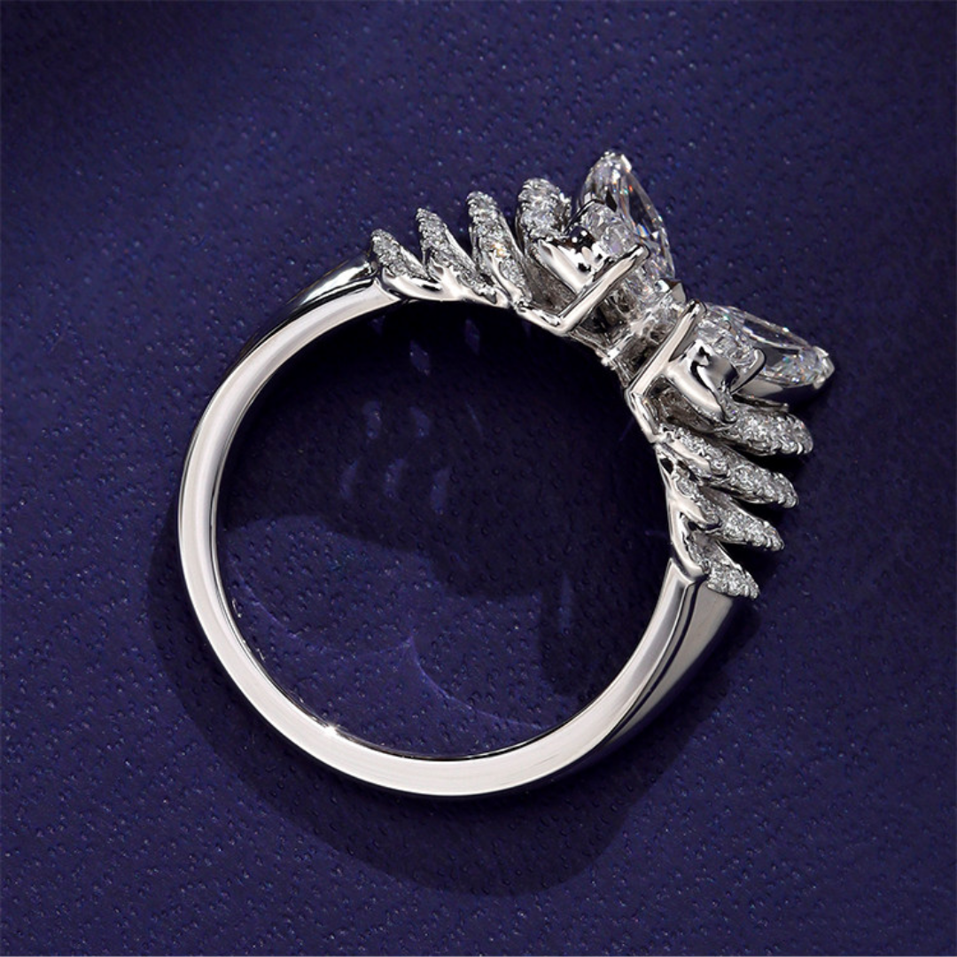 Dynamic Butterfly Lab Diamond 925 Silver Statement Ring