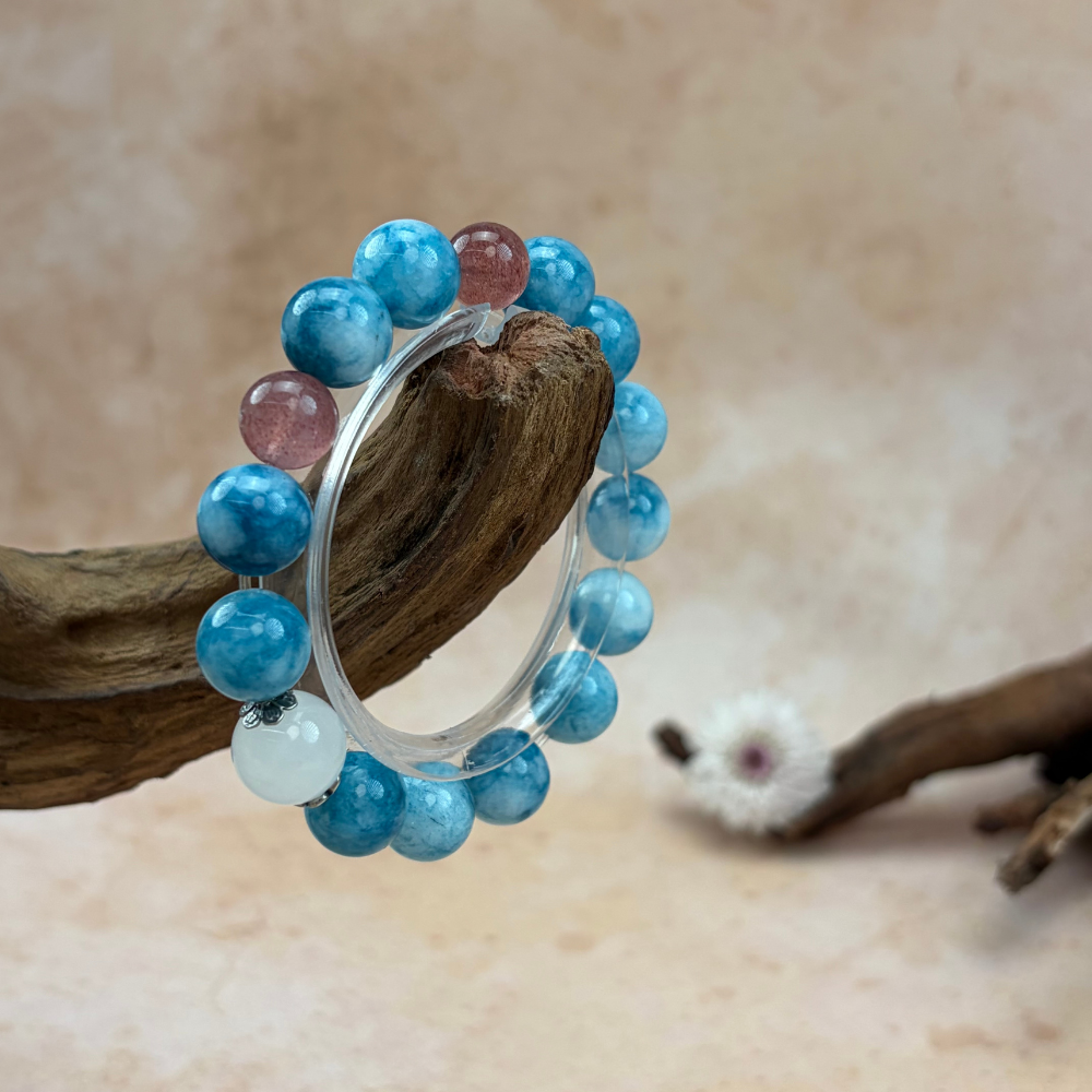 Turquoise Rose Quartz Healing Balance Protection Bracelet