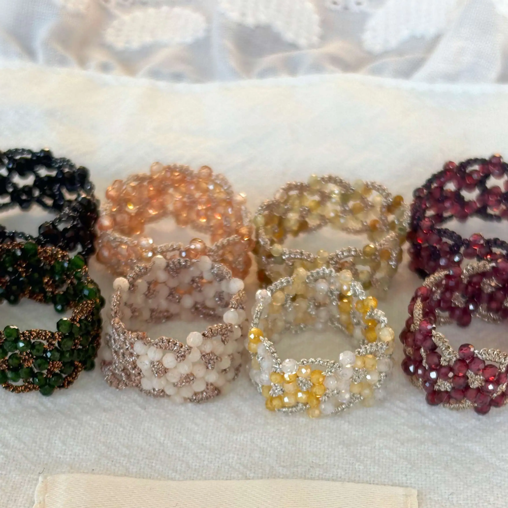 Handwoven Beaded Vintage Multi-Color Design Ring