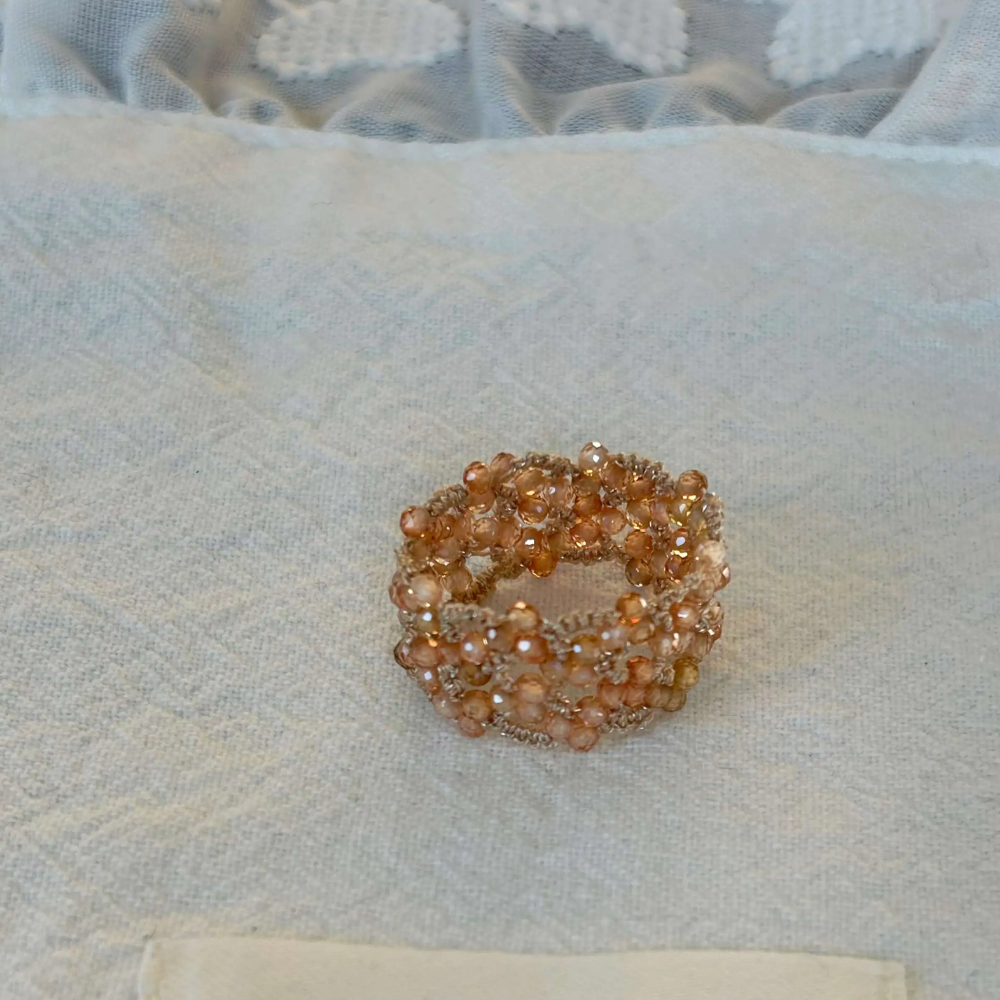 Handwoven Beaded Vintage Multi-Color Design Ring