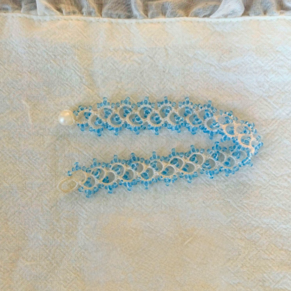 Handmade Blue Crystal Gemstone Beaded Elegant Women Bracelet