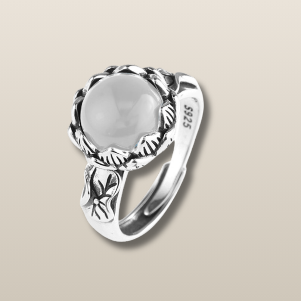 Jade Agate Turquoise Silver Protection Ring