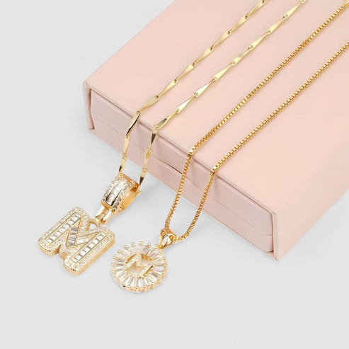 A–Z Lab Grown Diamond Plated Letter Necklace