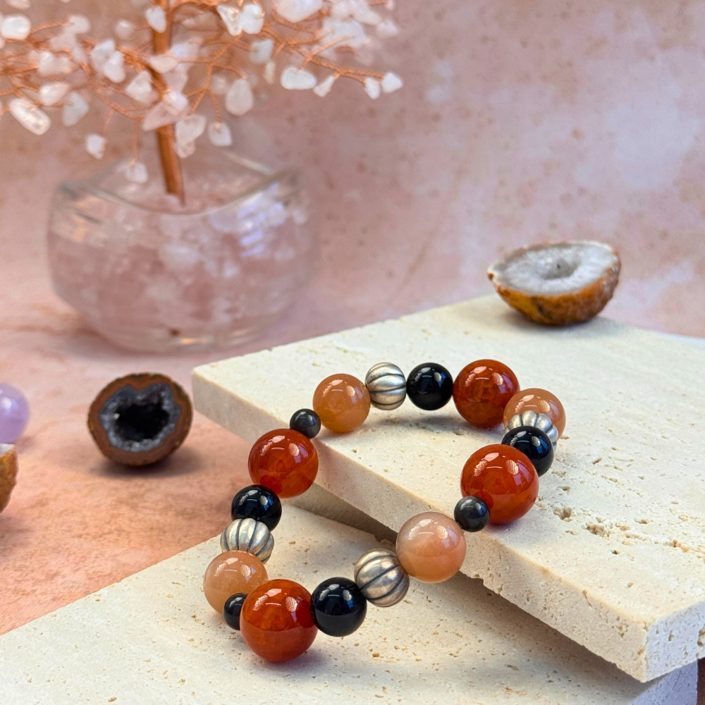 Red Agate Goldstone Obsidian Balance Bracelet