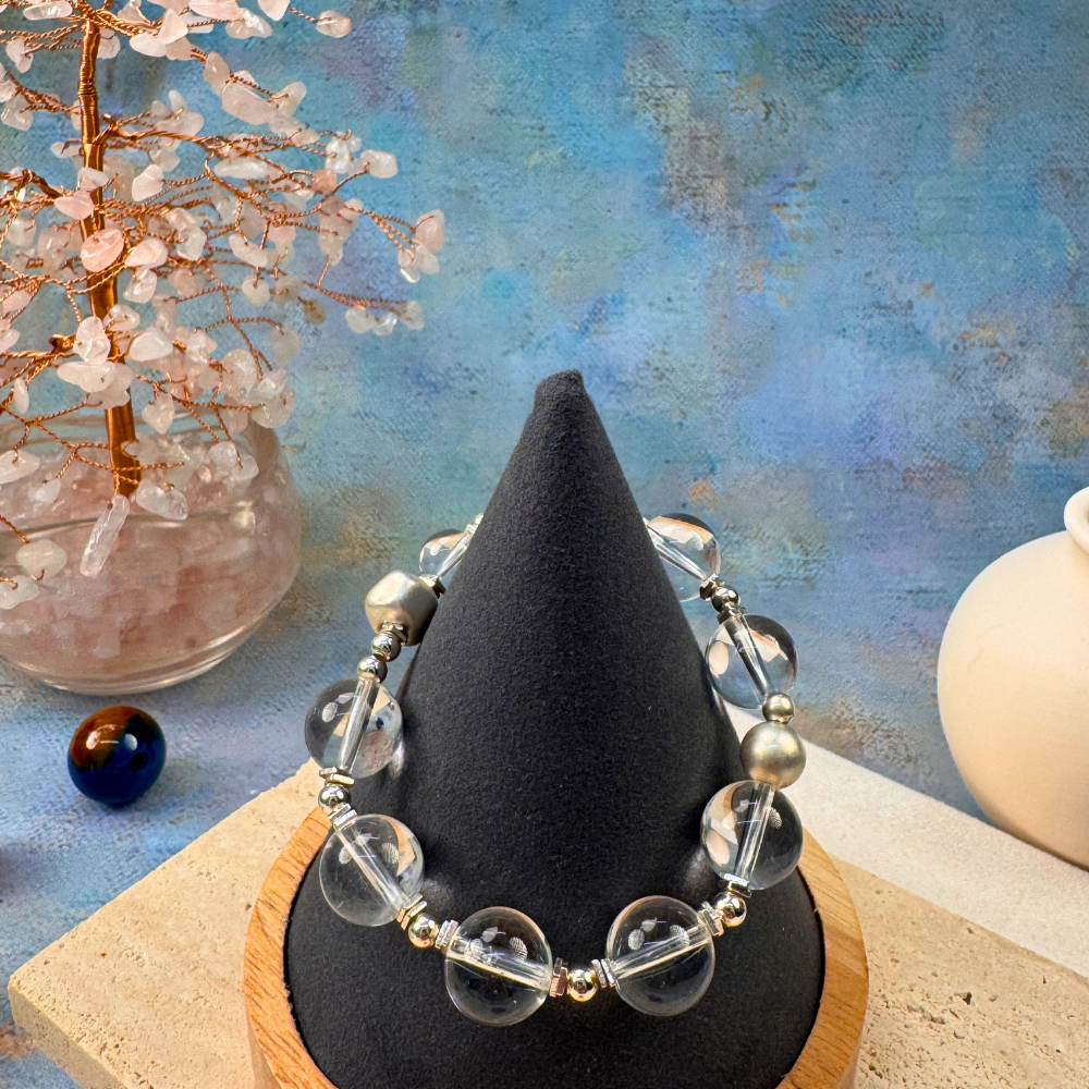 Clear Quartz Silver Clarity Balance Bracelet