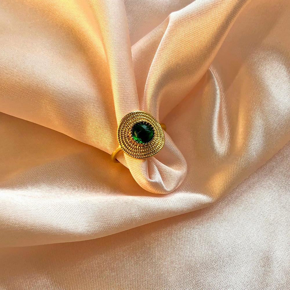 Green Agate Blessing Harmony Crystal Ring