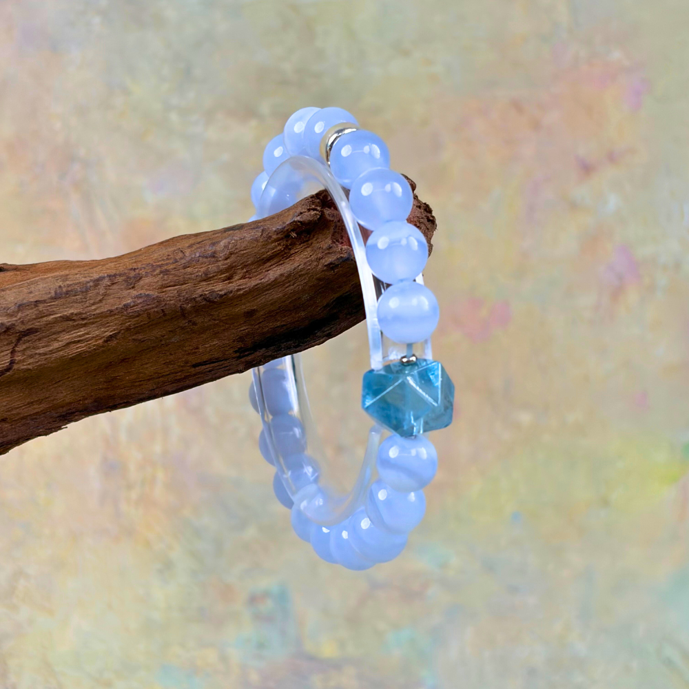 Blue Lace Agate Aquamarine Harmony Bracelet
