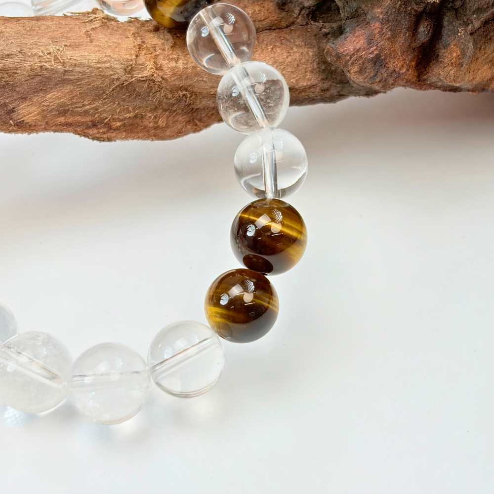 Tiger’s Eye Clear Quartz Clarity Bracelet