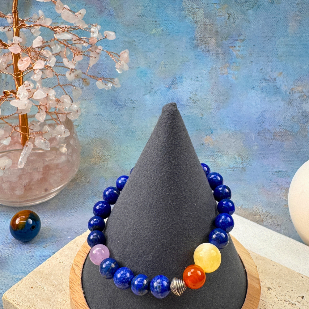 Lapis Lazuli Carnelian Moonstone Confidence Bracelet