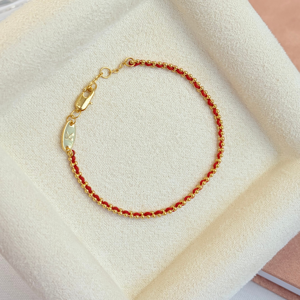 Gold Red Cord Blessing Protection Bracelet