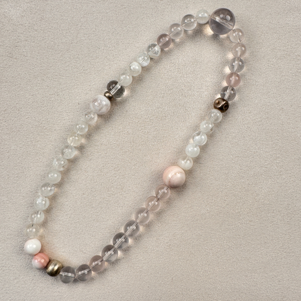 Rose Quartz Clear Quartz Agate Harmony Bracelet