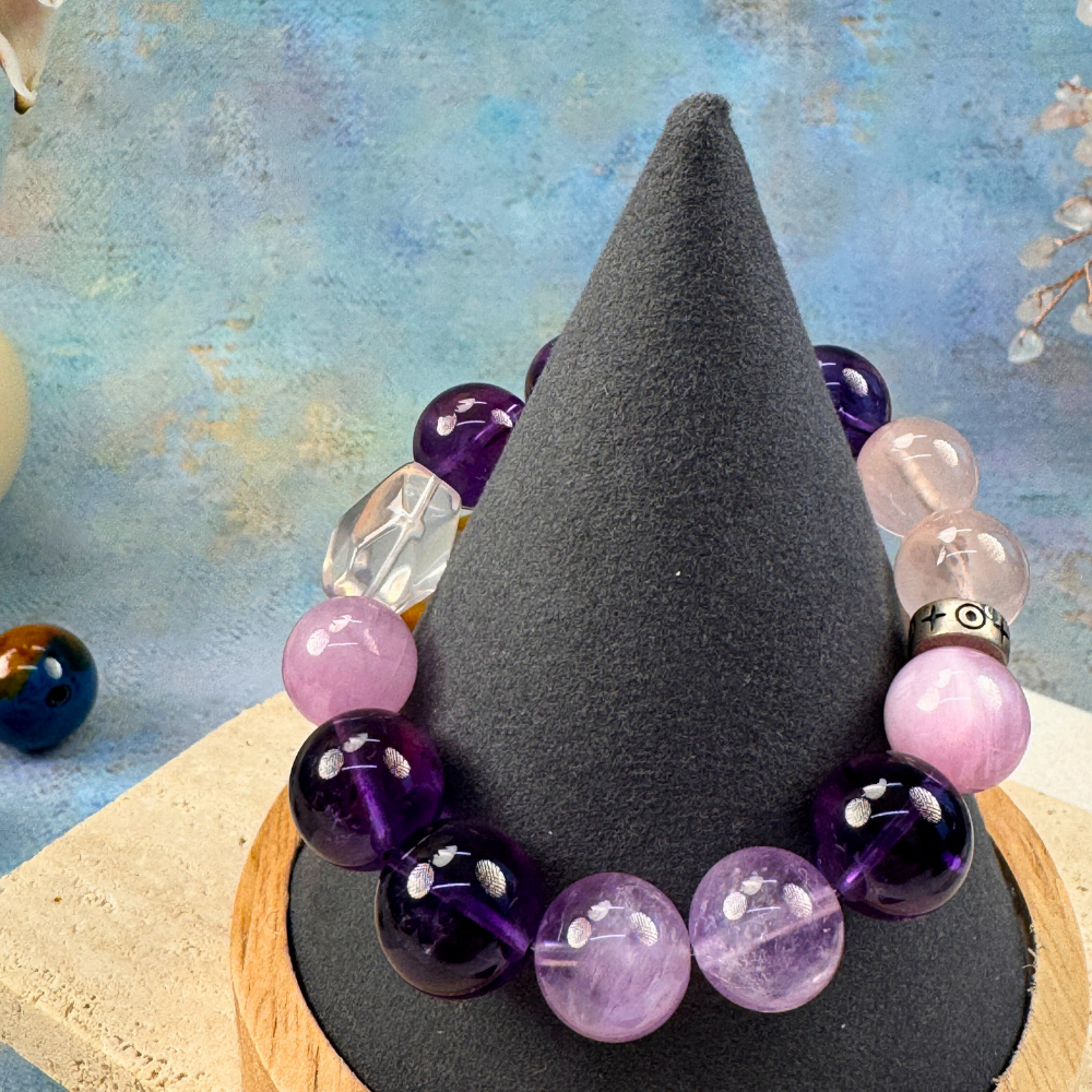 Amethyst Rose Quartz Love Clarity Bracelet