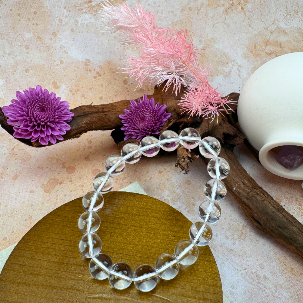 Ice-Crack Clear Quartz Clarity Bracelet