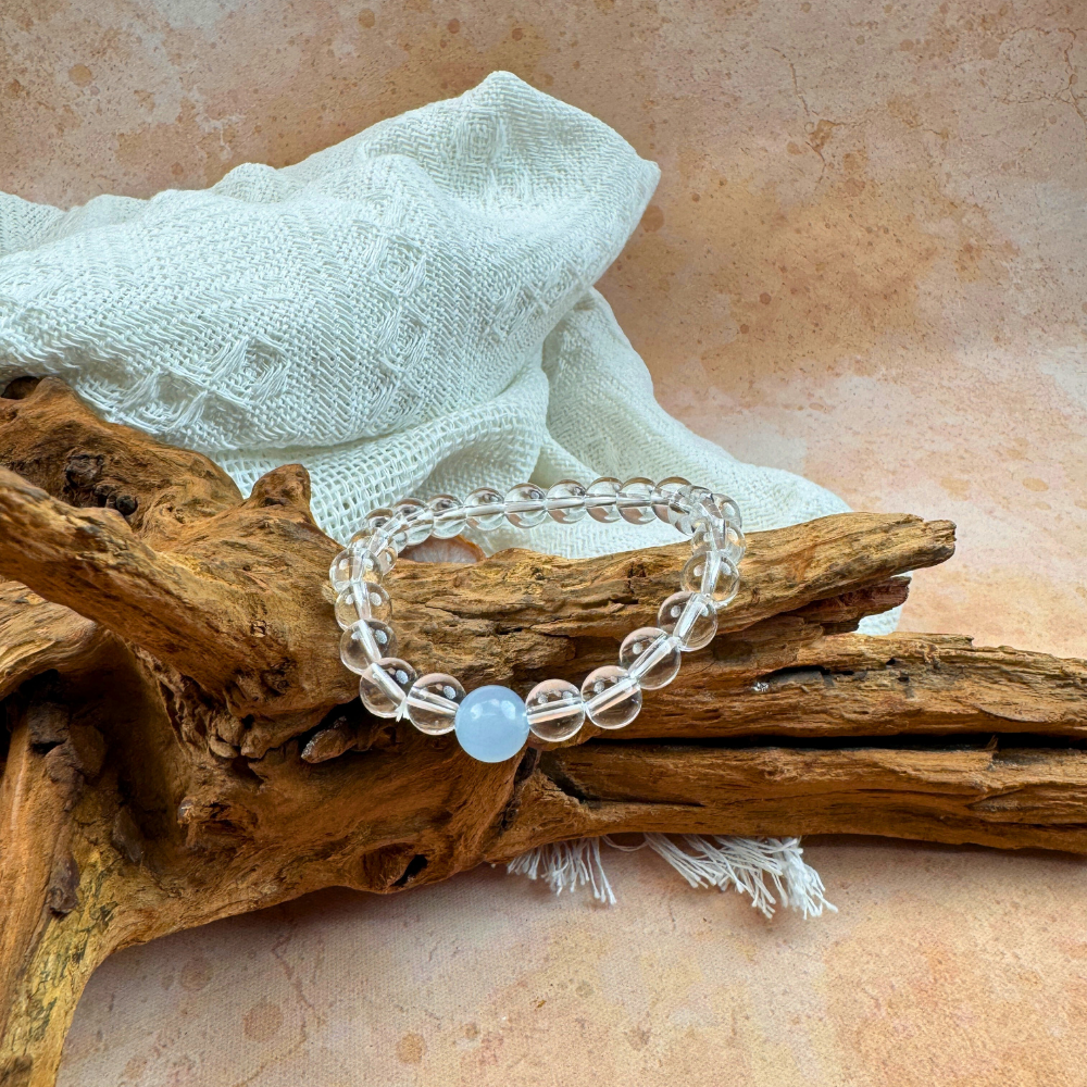 Clear Quartz Aquamarine Serenity Bracelet