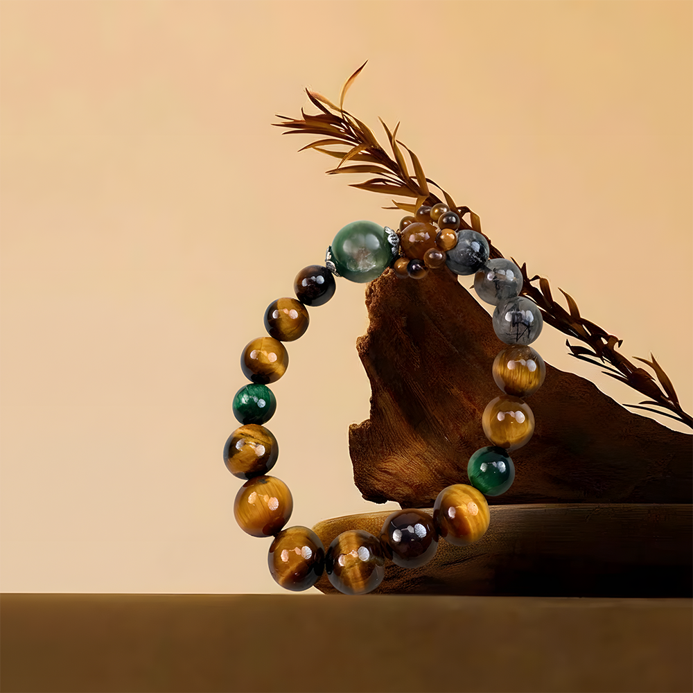 Tiger’s Eye Green Lepidolite Courage Bracelet