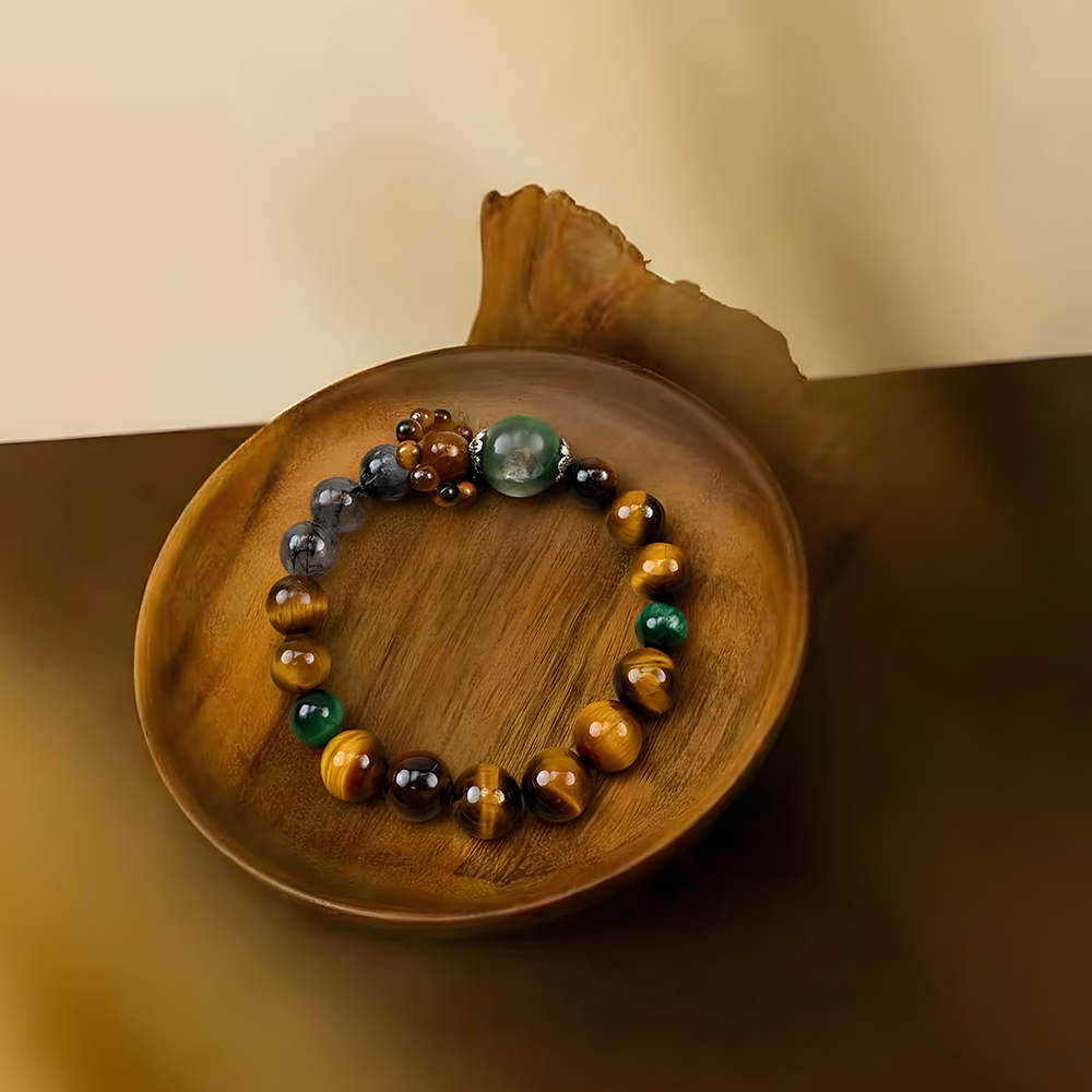 Tiger’s Eye Green Lepidolite Courage Bracelet