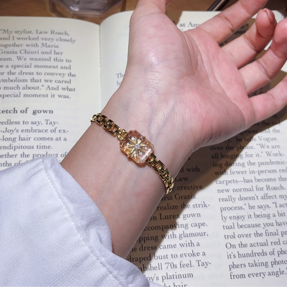 Star Crystal Link Chain Plated Bracelet