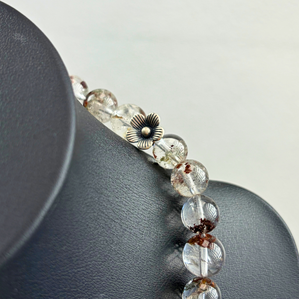 Green Phantom Quartz Silver Abundance Bracelet