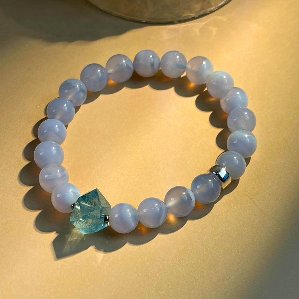 Blue Lace Agate Aquamarine Harmony Bracelet