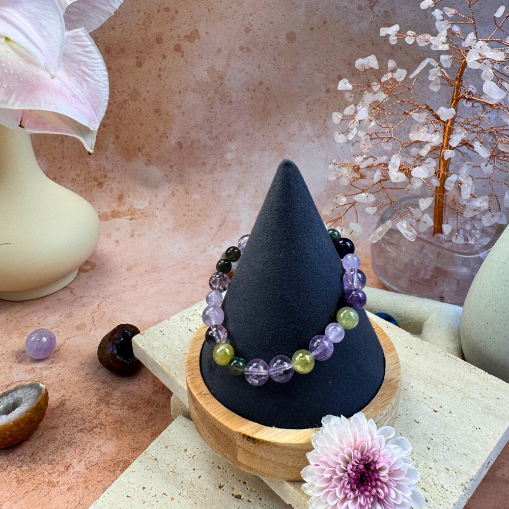 Amethyst Green Fluorite Clarity Bracelet