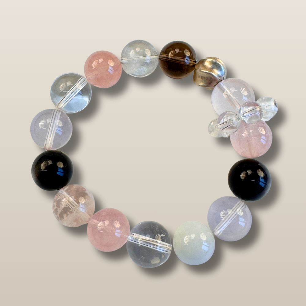 Rose Quartz Smoky Quartz Obsidian Balance Bracelet