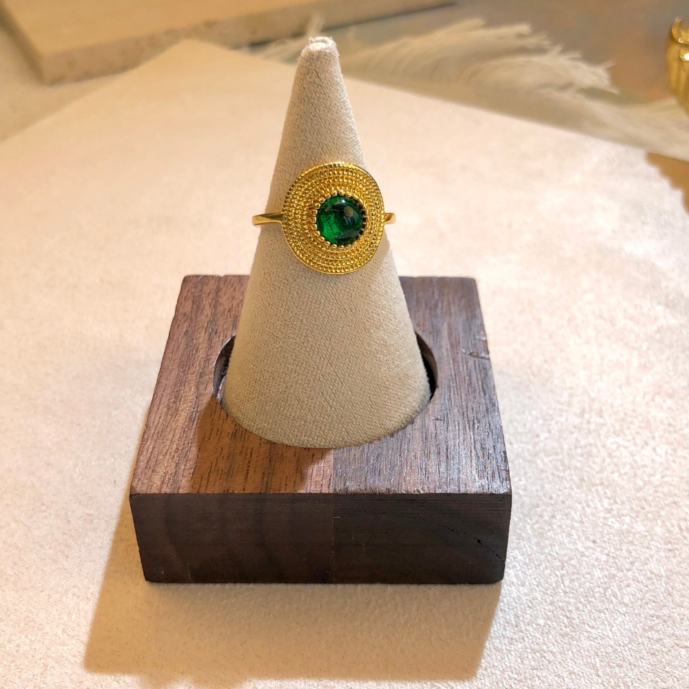 Green Agate Blessing Harmony Crystal Ring