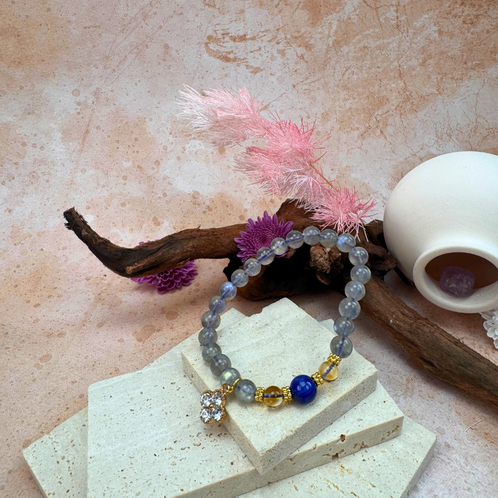 Moonstone Lapis Lazuli Citrine Balance Bracelet