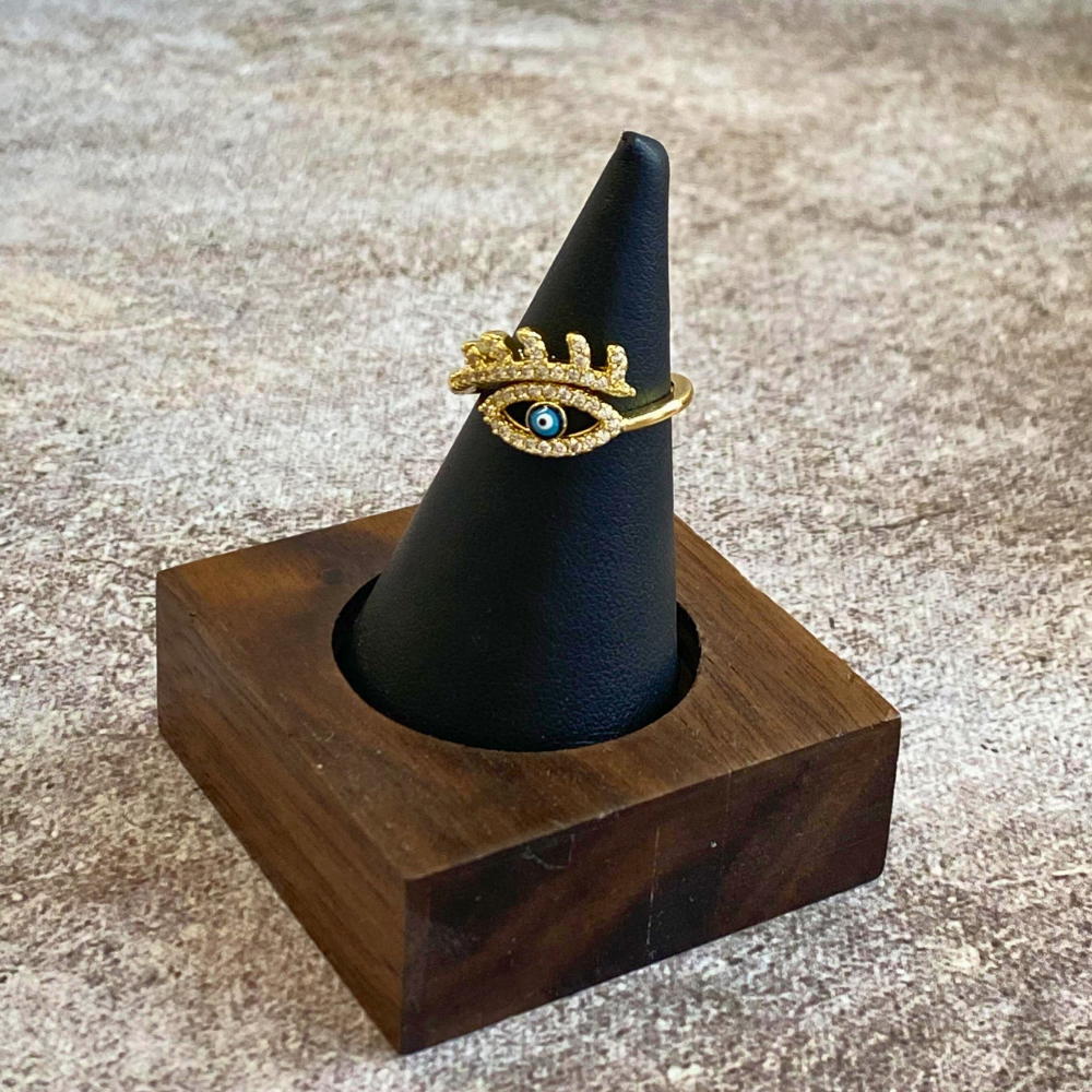 Blue Evil Eye Protection Crystal Ring