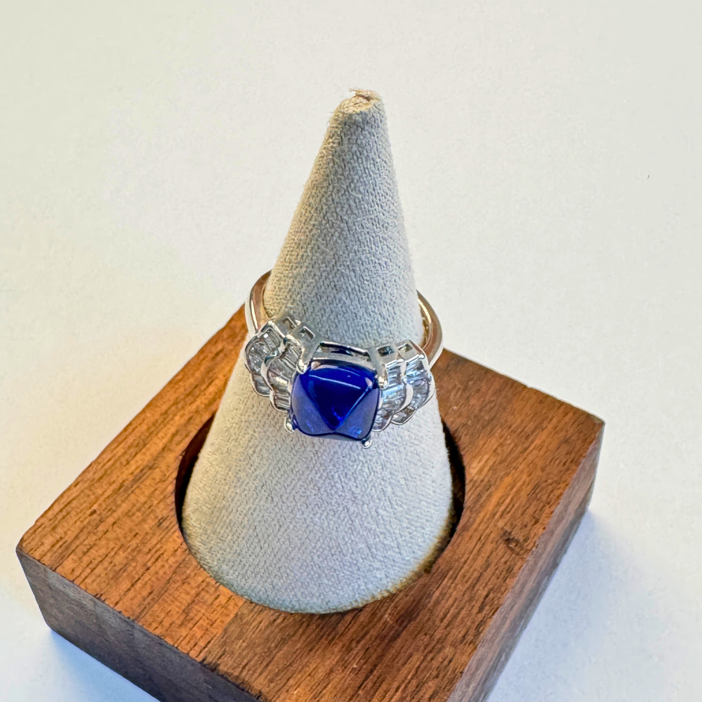 Blue Spinel Clear Quartz Harmony Energy Crystal Ring