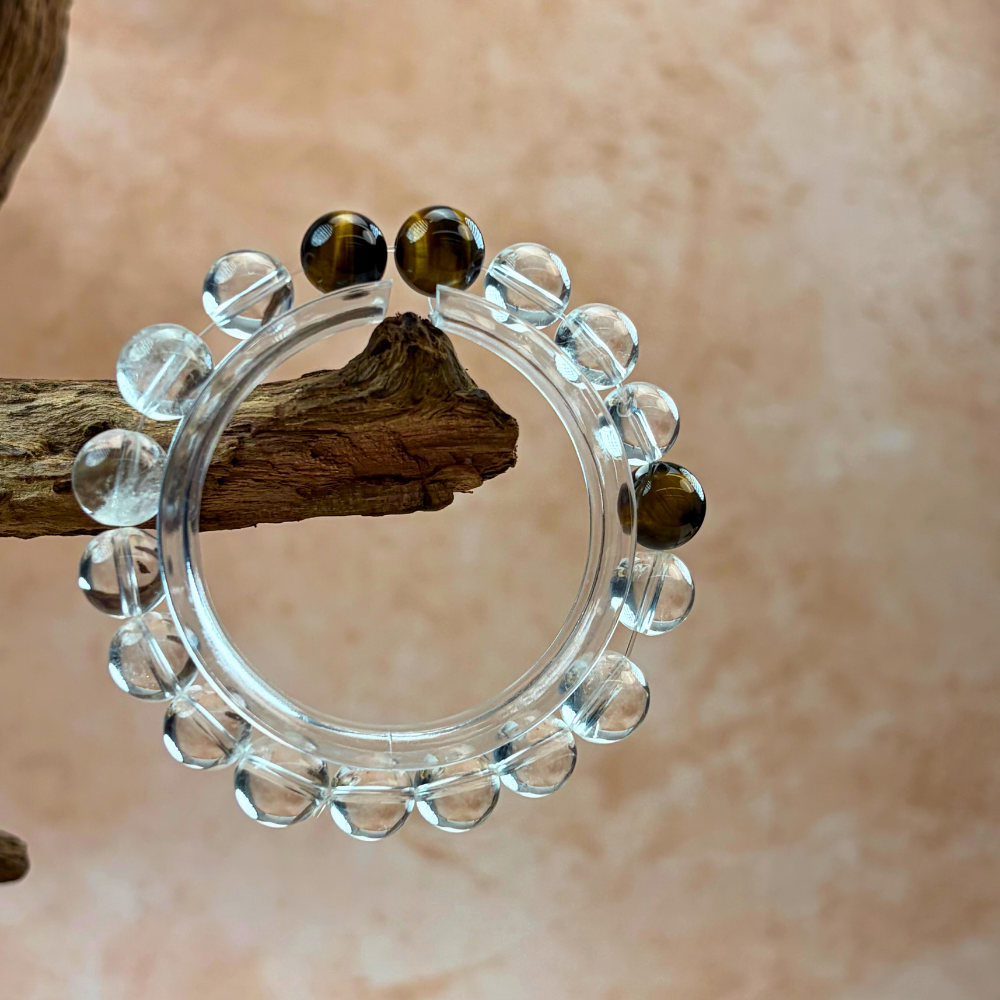 Tiger’s Eye Clear Quartz Clarity Bracelet