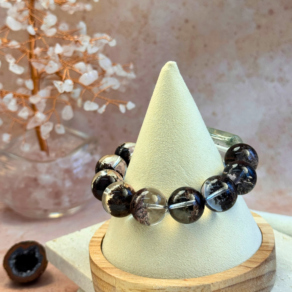 Moss Phantom Quartz Prosperity Bracelet