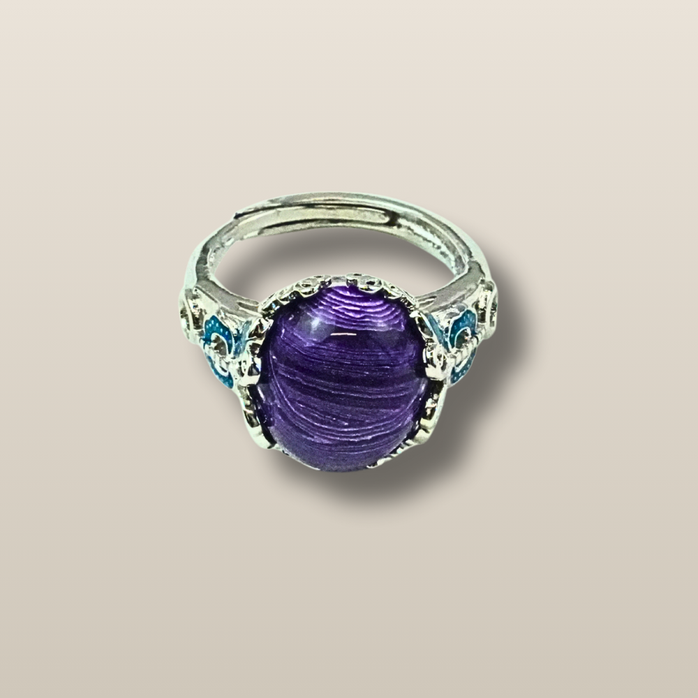 Purple Agate Sodalite Calm Harmony Ring