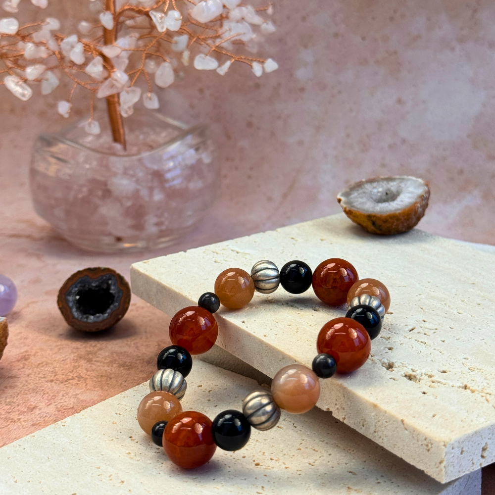 Red Agate Goldstone Obsidian Balance Bracelet